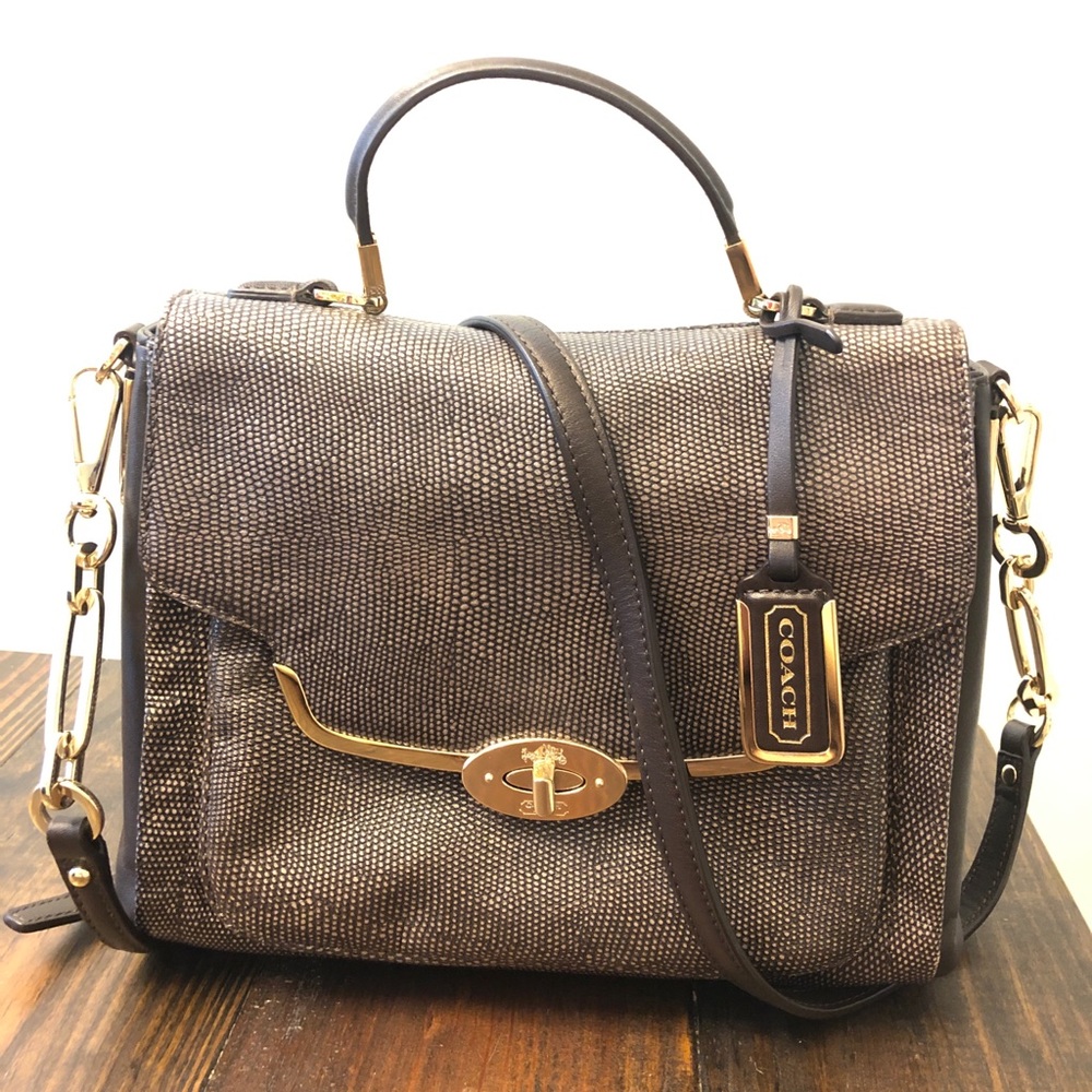 Coach Sadie Embossed Glitter Lizard